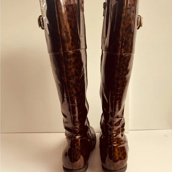 Cole Haan Brown Leopard Print Winter Boots - Picture 5 of 9